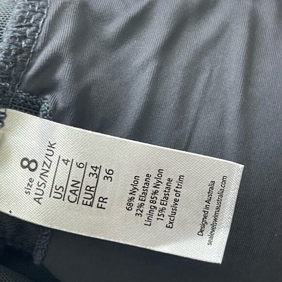 Sea Level Swim Essentials Spliced One-Piece Swimsuit Black Women’s Size 4 - Picture 5 of 6